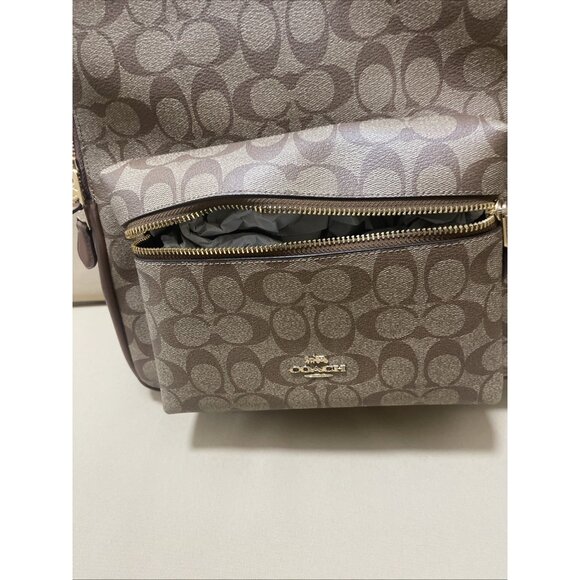 NWT COACH Charlie Backpack F58314 – Signature Khaki/Saddle - Picture 8 of 12